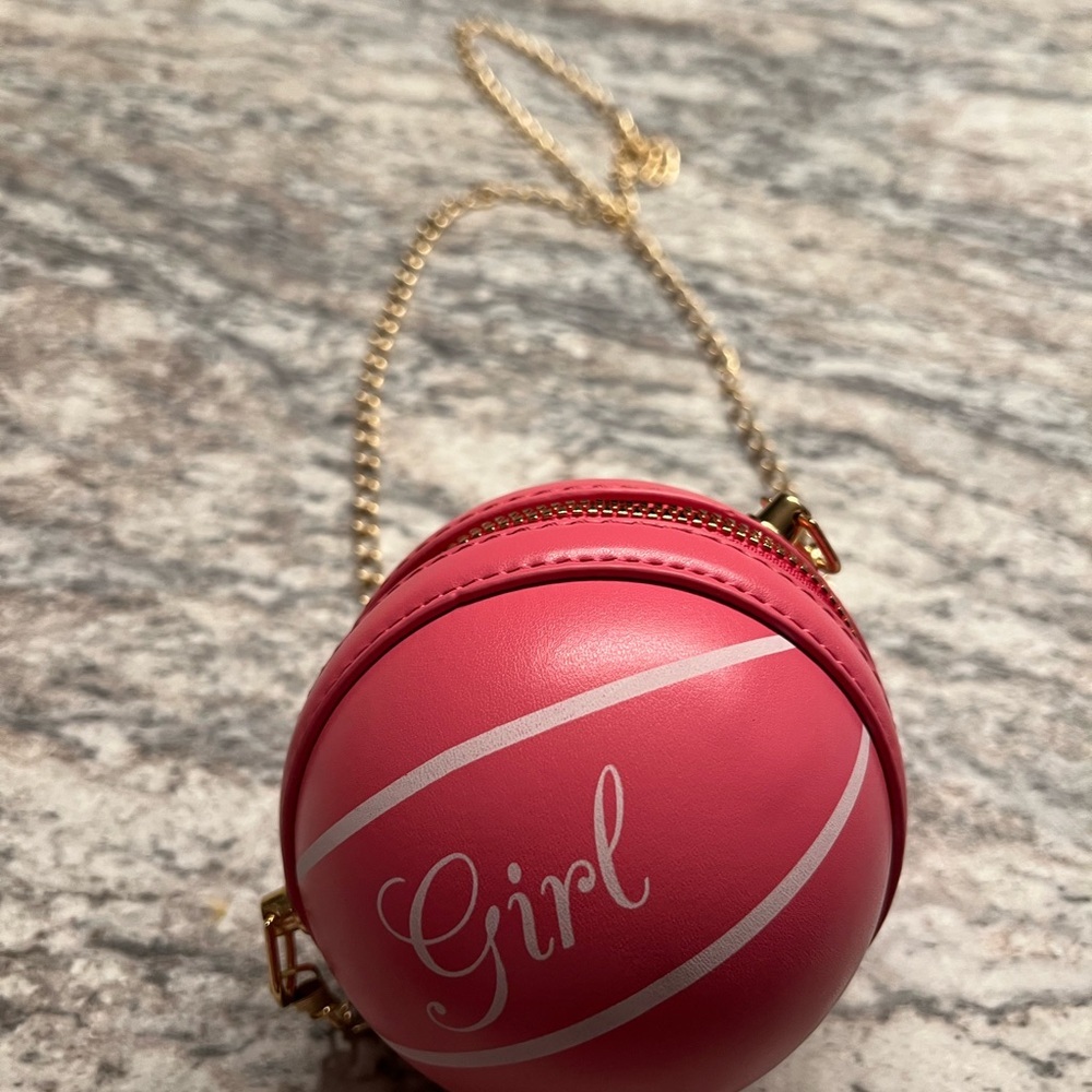 Chic Pink Girls Basketball-Shaped Shoulder Bag NWOT Boutique - Picture 5 of 7